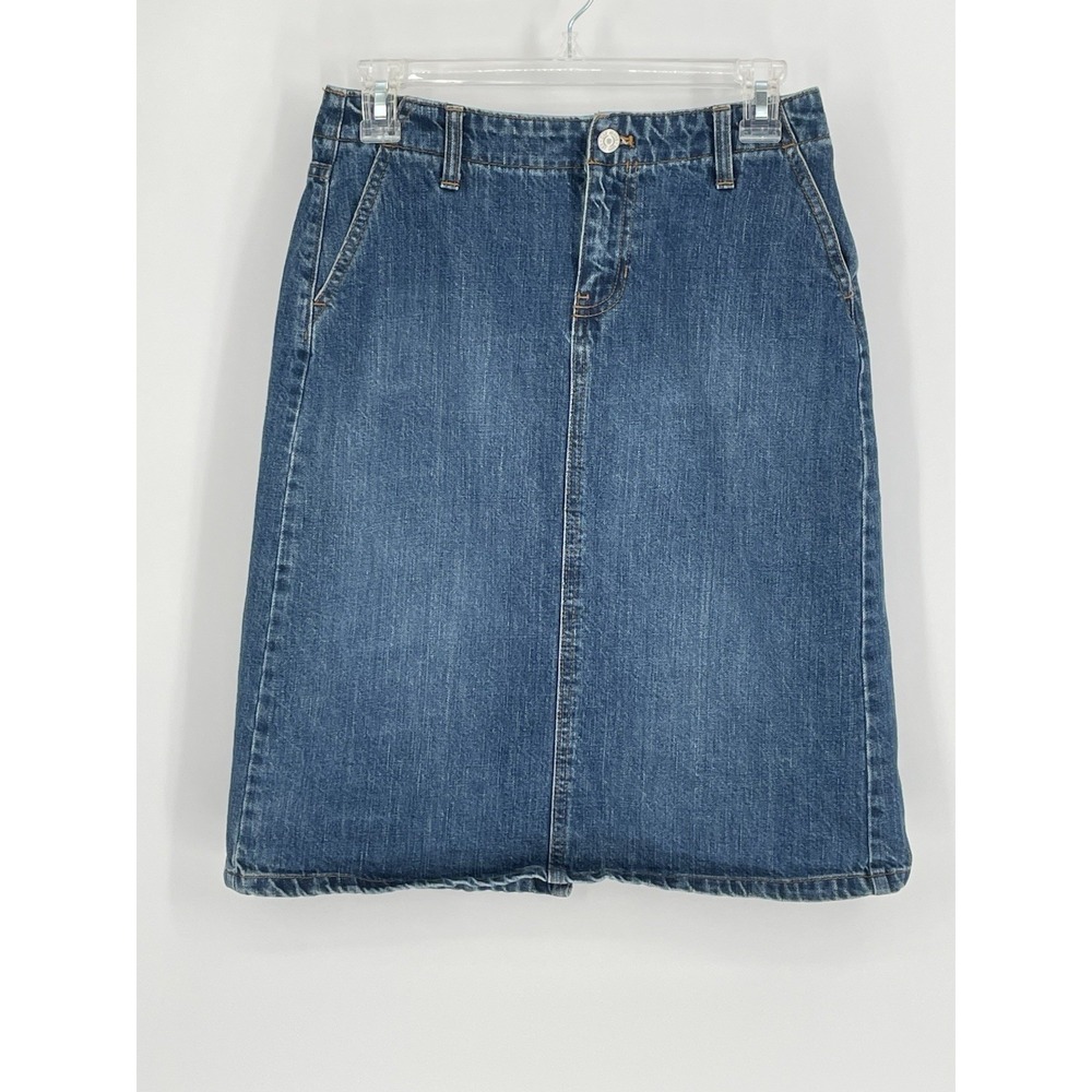GAP Medium Blue Denim A-Line Midi Skirt